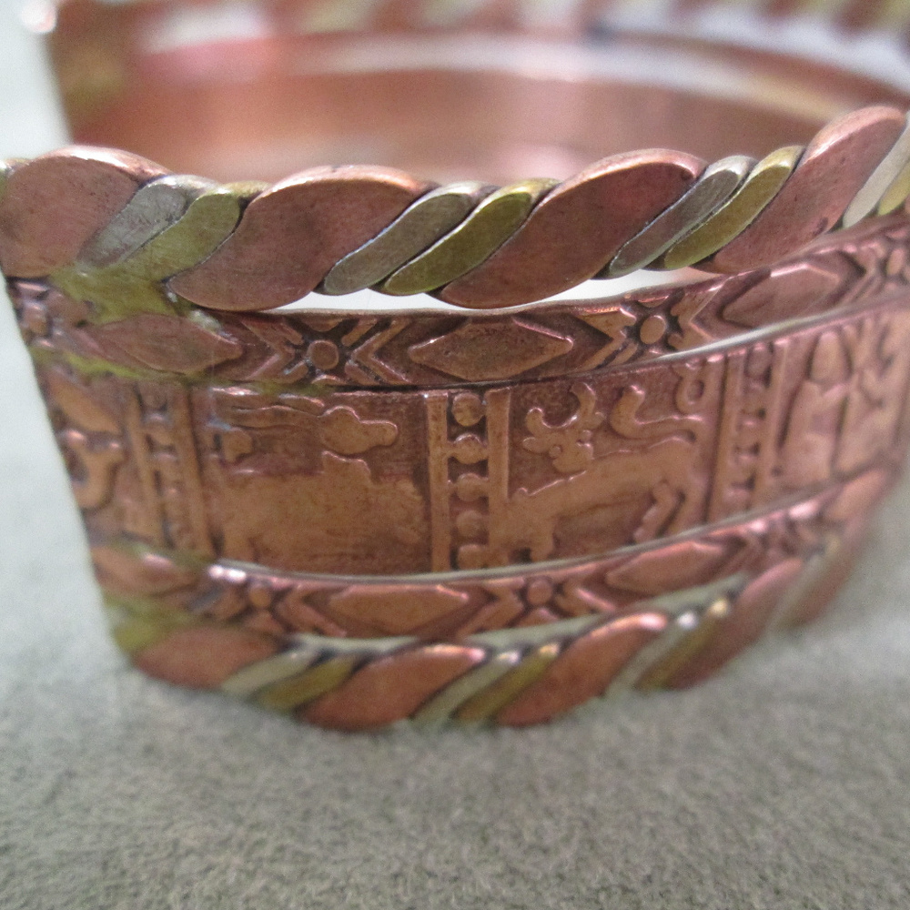 Mixed Metal Zodiac Cuff, Copper and Brass - Picture 6 of 7
